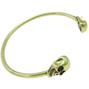 😀 3 for $20 Gold Tone Metal Punk Skull Bracelet